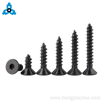 Black Zinc Hex Socket Flat Head Self-Tapping Screws